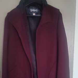 Schott NYC Men's Deep Burgundy Pea Coat